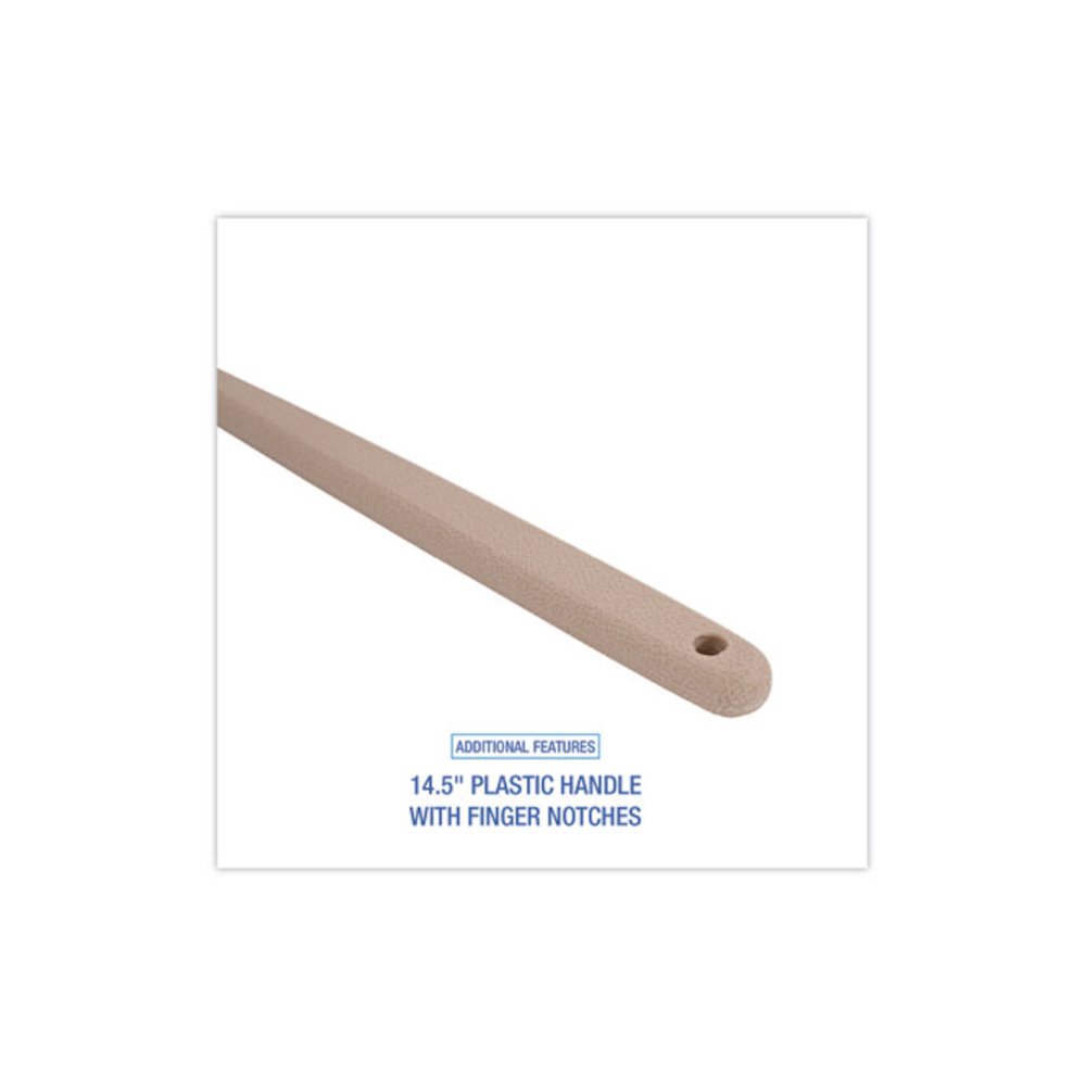 Utility Brush, Cream Tampico Bristles, 5.5" Brush, 14.5" Tan Plastic Handle. Picture 3