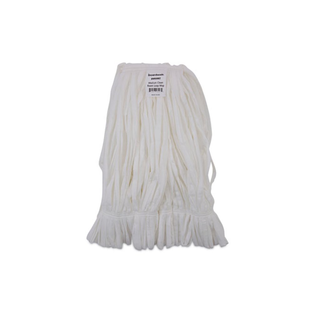 Mop Head, Looped, Enviro Clean With Tailband, Cotton/Synthetic, Medium, White, 12/Carton. Picture 1