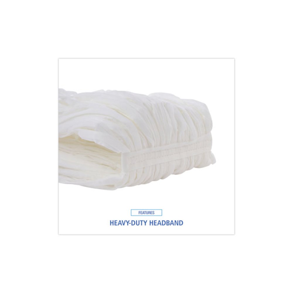 Mop Head, Looped, Enviro Clean With Tailband, Cotton/Synthetic, Medium, White, 12/Carton. Picture 6