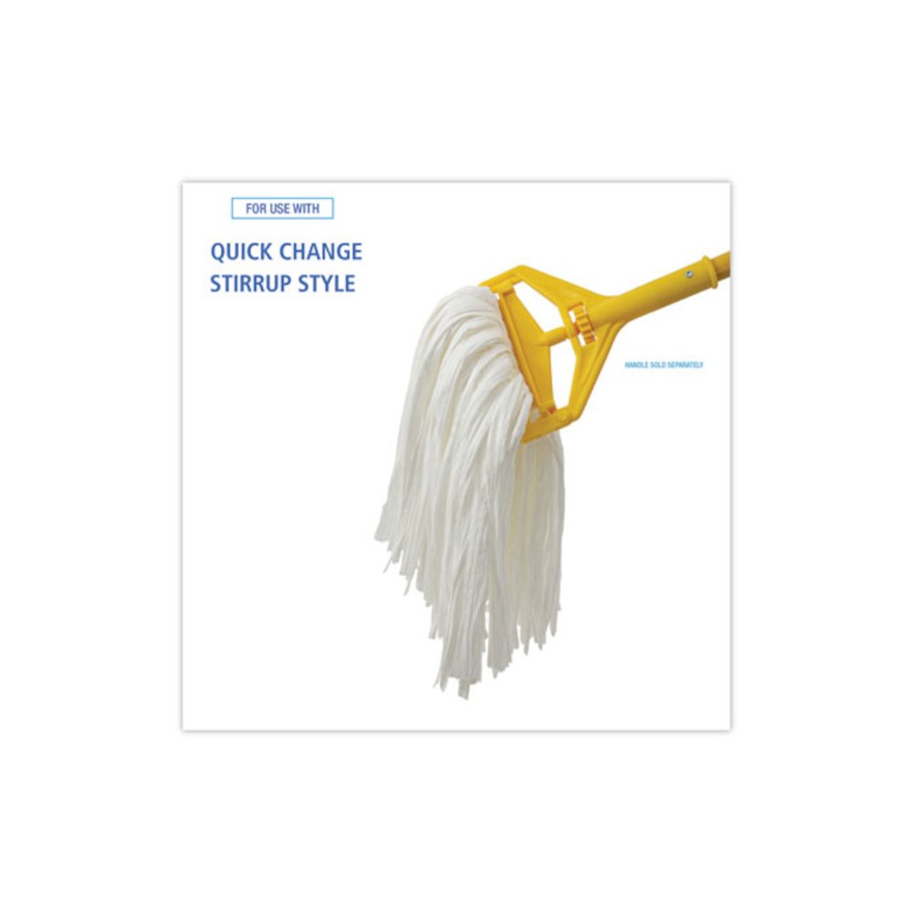 Nonwoven Cut End Edge Mop, Rayon/Polyester, #24, White, 12/Carton. Picture 3