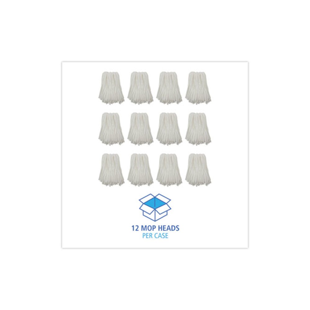Nonwoven Cut End Edge Mop, Rayon/Polyester, #24, White, 12/Carton. Picture 8