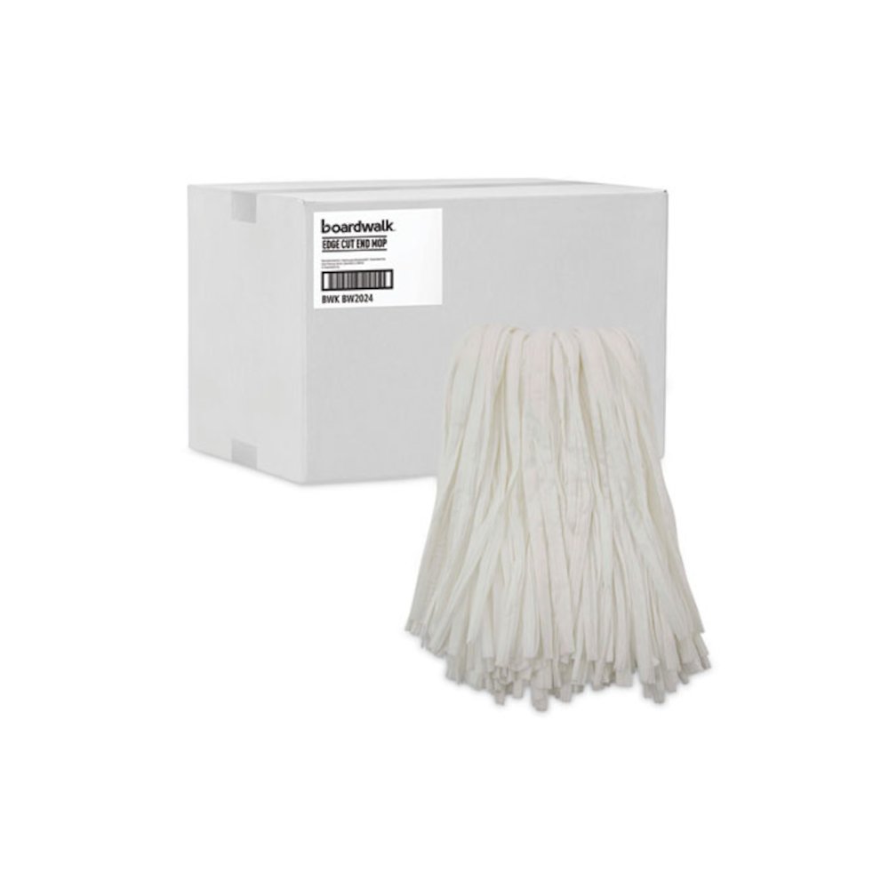 Nonwoven Cut End Edge Mop, Rayon/Polyester, #24, White, 12/Carton. Picture 9