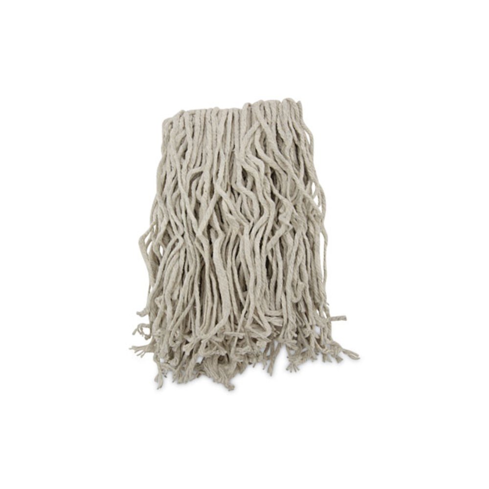Mop Head, Cotton, Cut-End, White, 4-Ply, #16 Band, 12/Carton. Picture 1