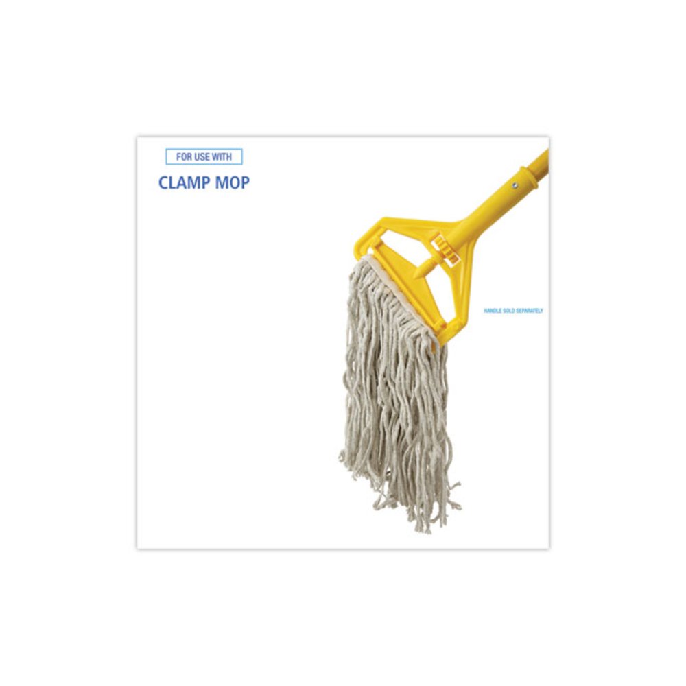 Mop Head, Cotton, Cut-End, White, 4-Ply, #16 Band, 12/Carton. Picture 3