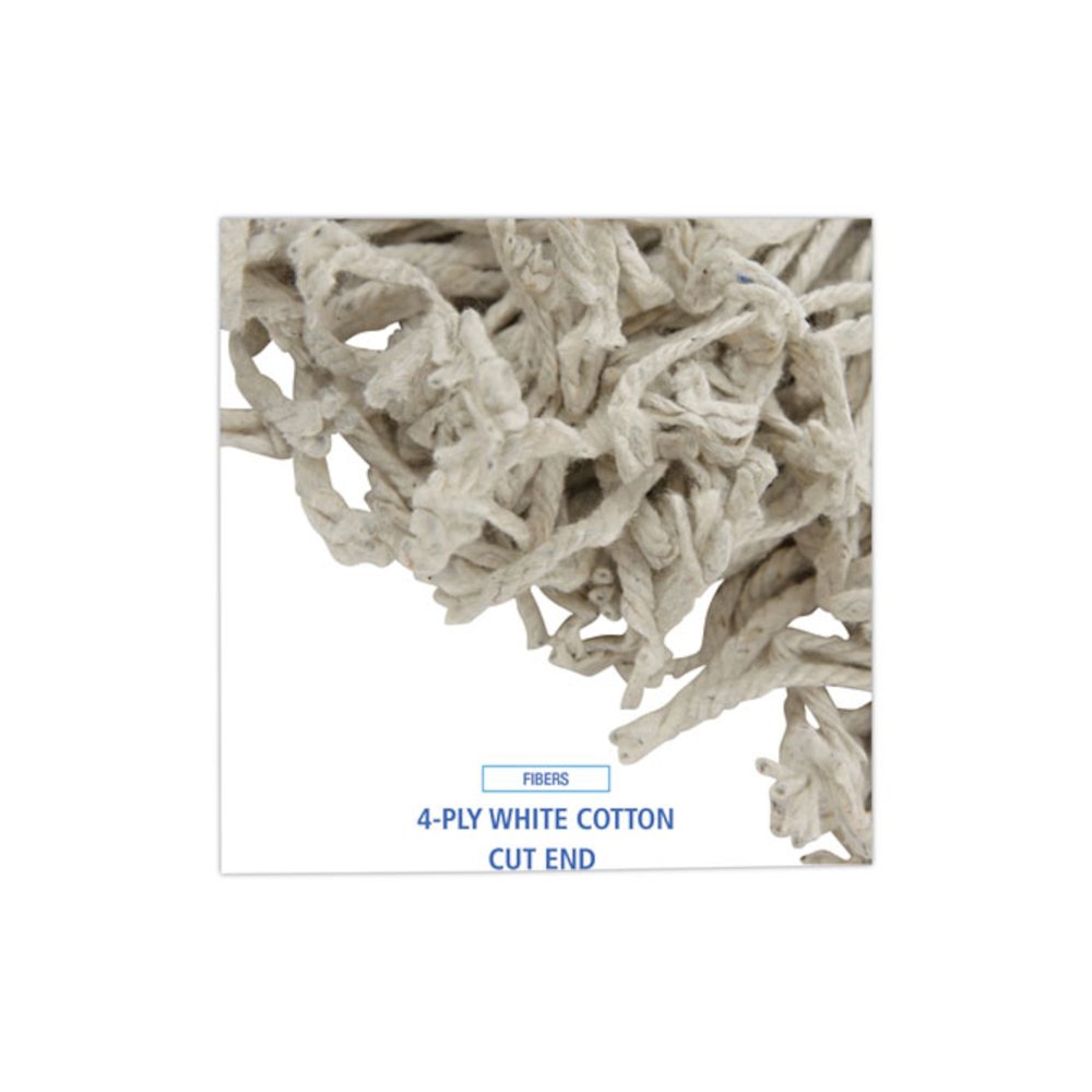 Mop Head, Cotton, Cut-End, White, 4-Ply, #16 Band, 12/Carton. Picture 4