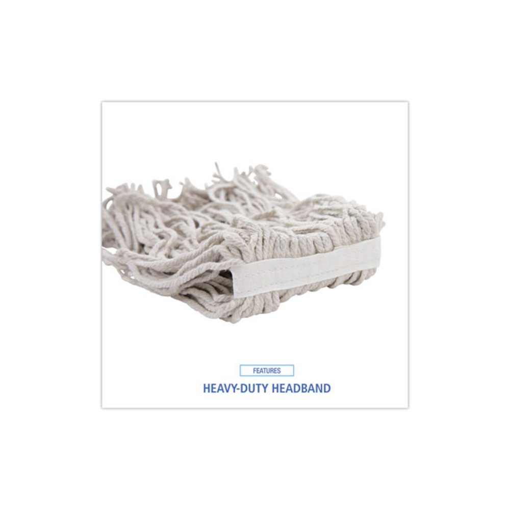 Mop Head, Cotton, Cut-End, White, 4-Ply, #16 Band, 12/Carton. Picture 6