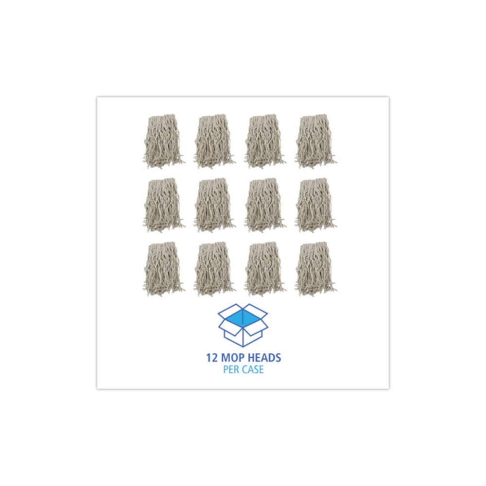 Mop Head, Cotton, Cut-End, White, 4-Ply, #16 Band, 12/Carton. Picture 8