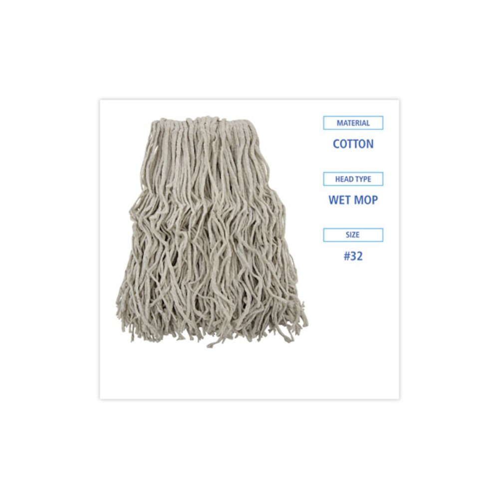 Cotton Mop Head, Cut-End, #32, White, 12/Carton. Picture 2