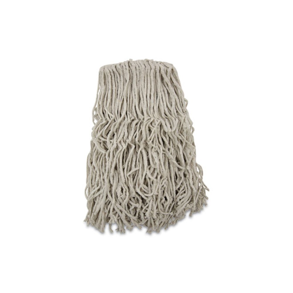 Banded Cotton Mop Heads, 24 oz, White, 12/Carton. Picture 1
