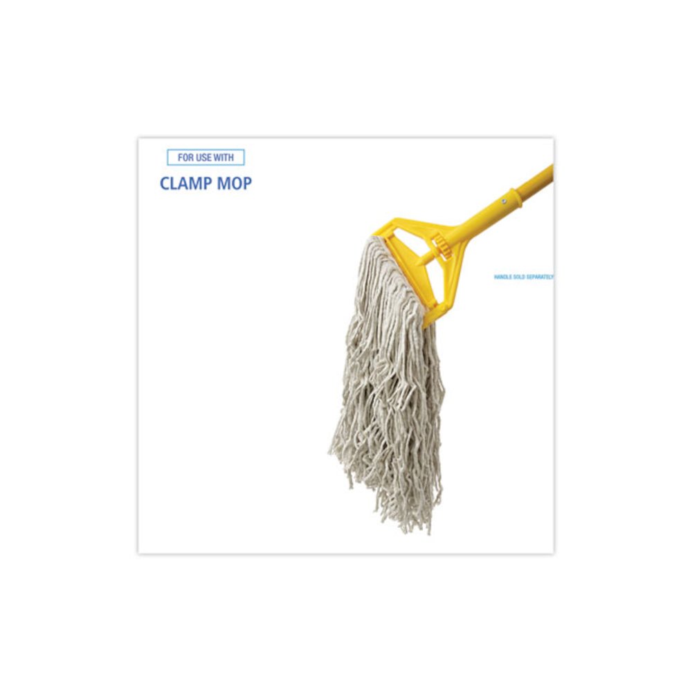 Banded Cotton Mop Heads, 24 oz, White, 12/Carton. Picture 3