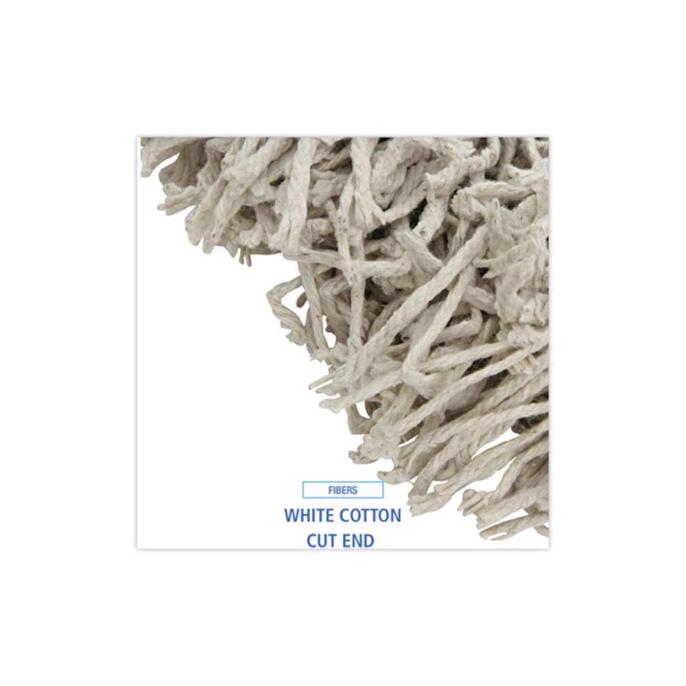 Banded Cotton Mop Heads, 24 oz, White, 12/Carton. Picture 4