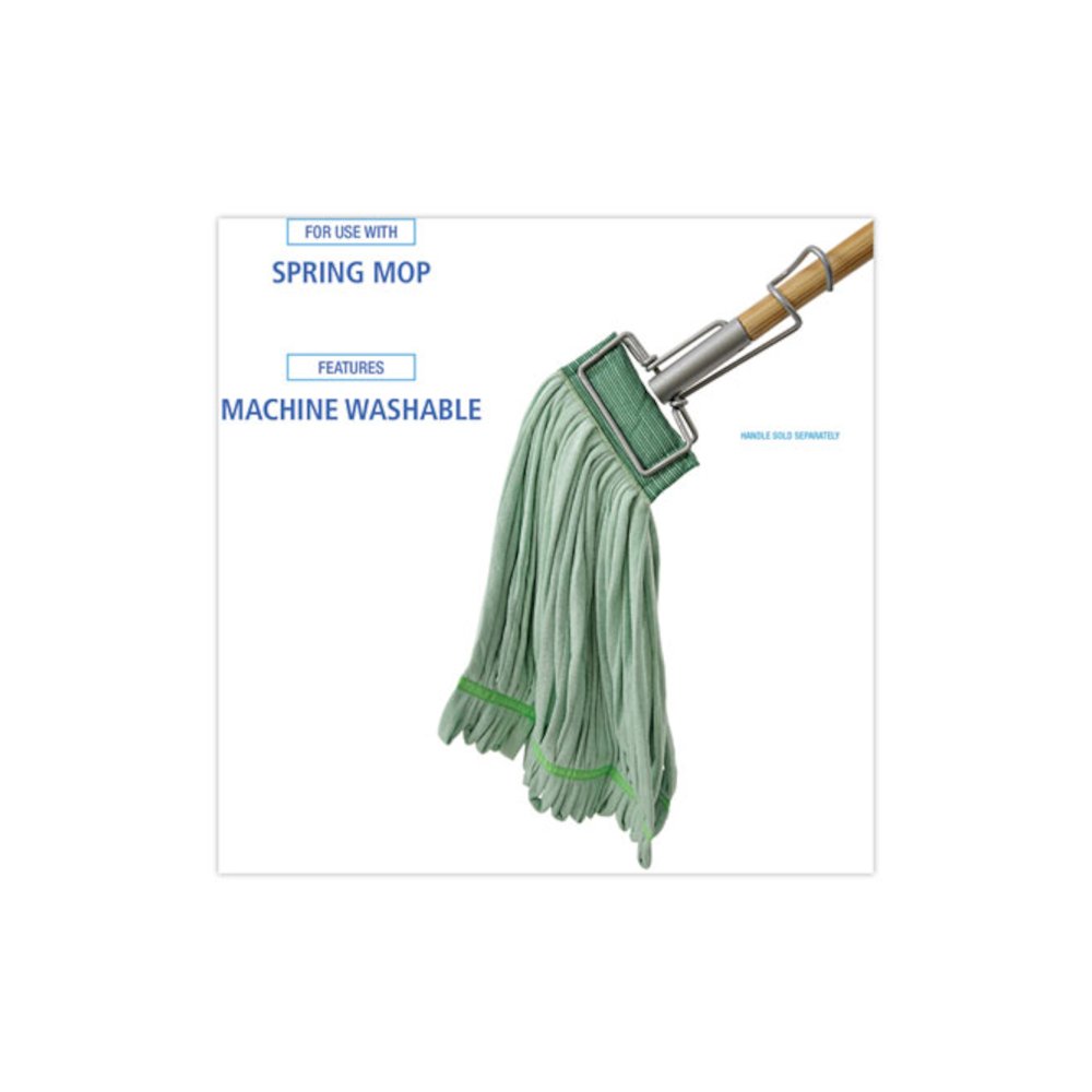 Microfiber Looped-End Wet Mop Head, Large, Green, 12/Carton. Picture 3