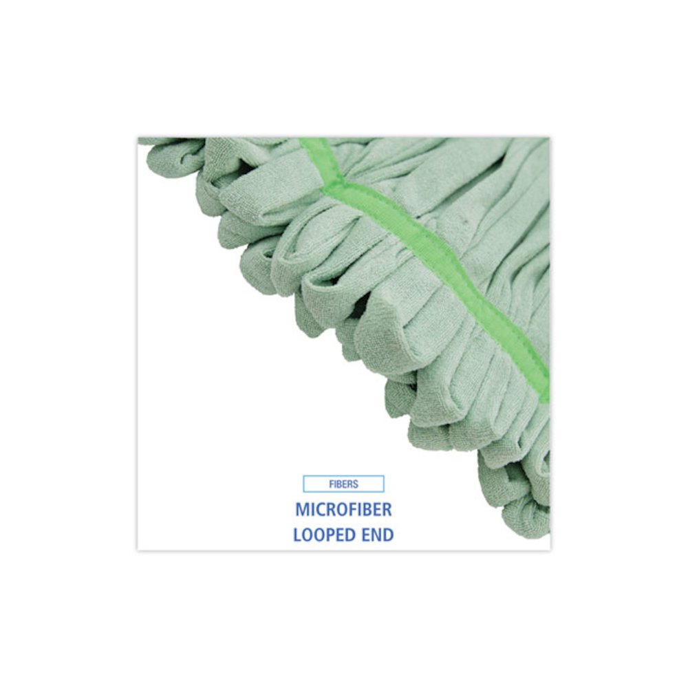 Microfiber Looped-End Wet Mop Head, Large, Green, 12/Carton. Picture 4