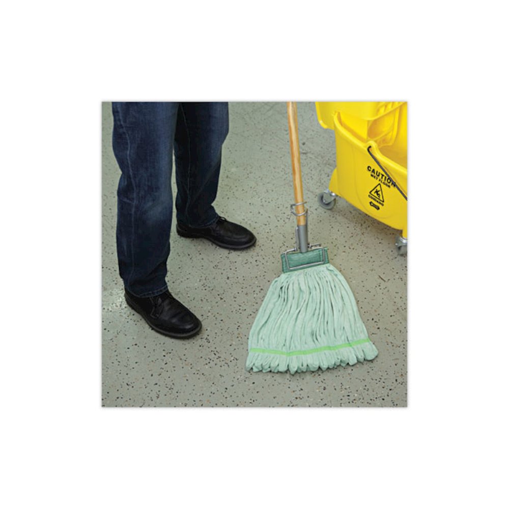 Microfiber Looped-End Wet Mop Head, Large, Green, 12/Carton. Picture 5