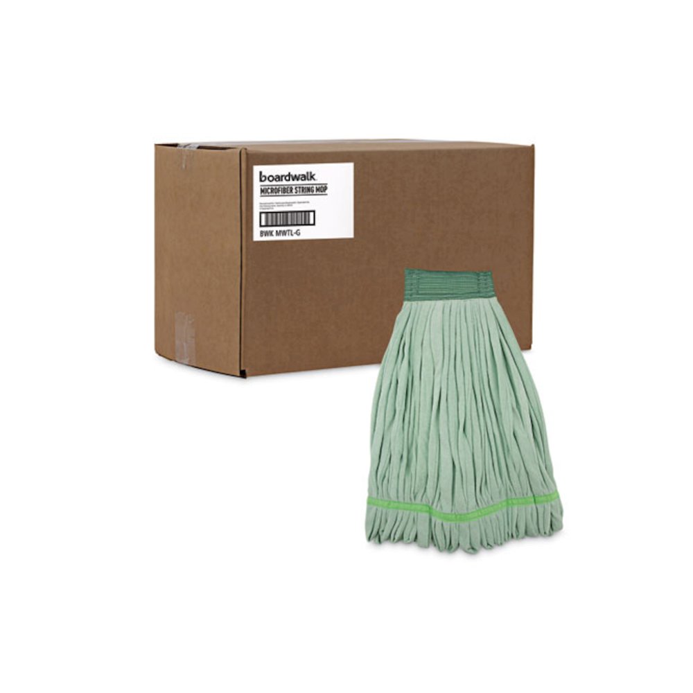 Microfiber Looped-End Wet Mop Head, Large, Green, 12/Carton. Picture 9