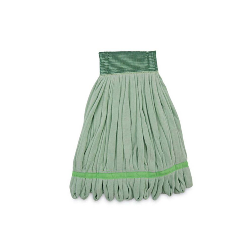 Microfiber Looped-End Wet Mop Head, Medium, Green. Picture 1