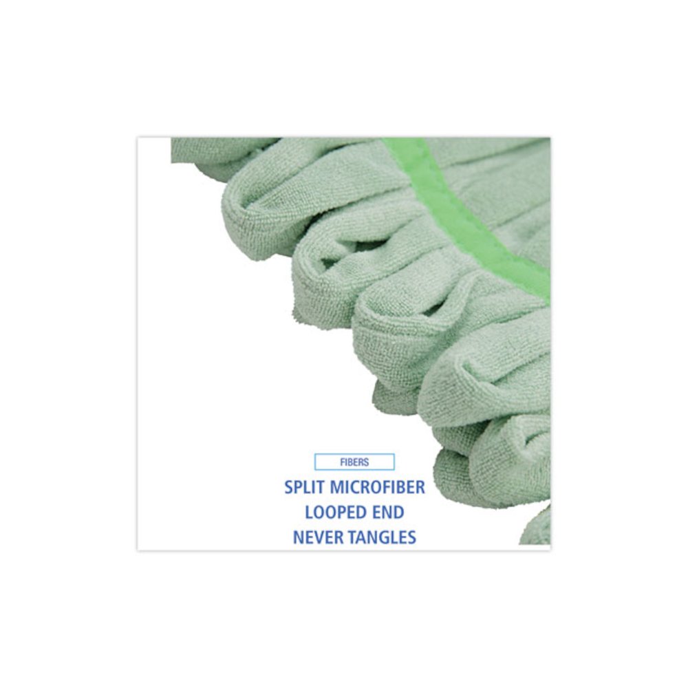 Microfiber Looped-End Wet Mop Head, Medium, Green. Picture 4