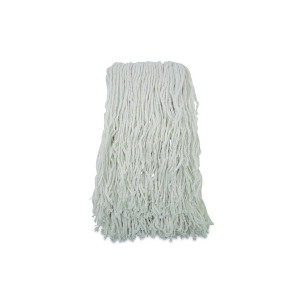 Banded Rayon Cut-End Mop Heads, #24, White, 1.25" Headband, 12/Carton. Picture 1