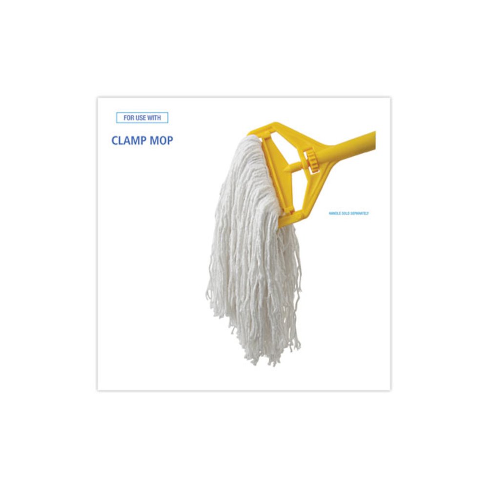 Banded Rayon Cut-End Mop Heads, #24, White, 1.25" Headband, 12/Carton. Picture 3