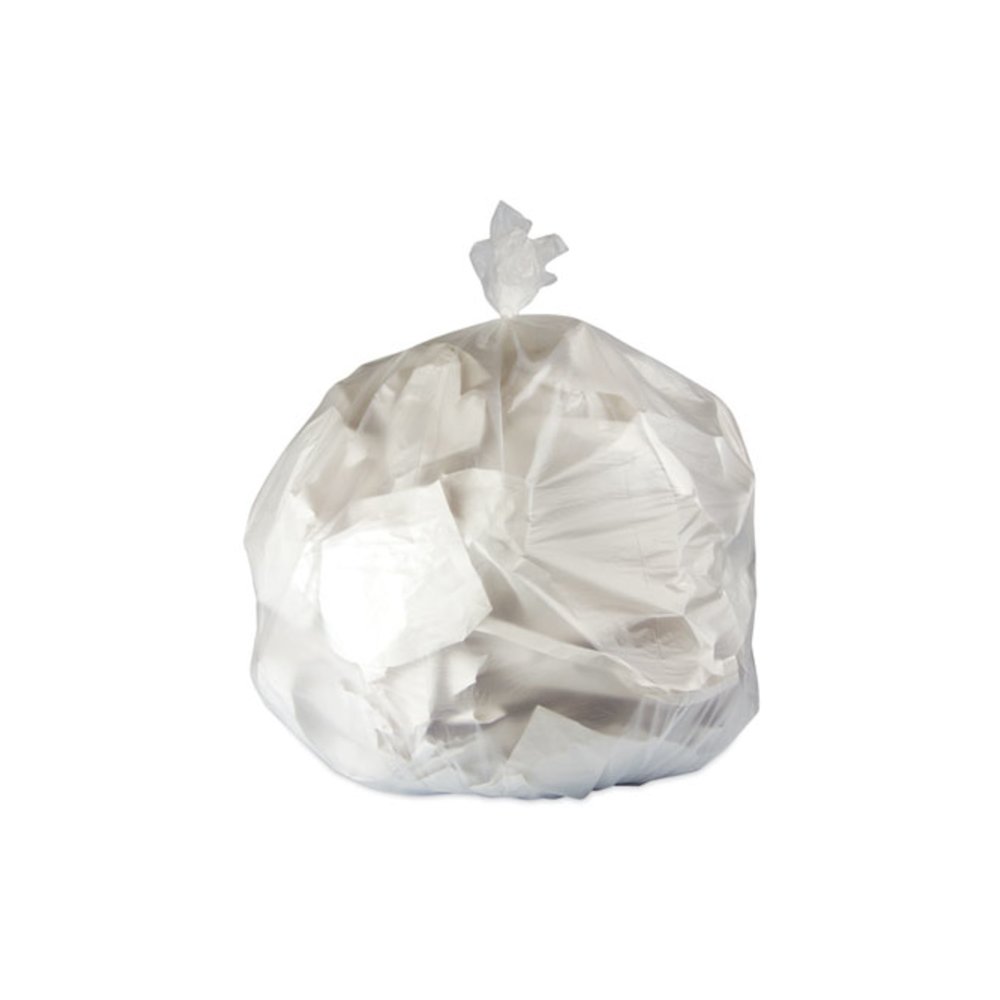 High-Density Waste Can Liners, 56 gal, 22 mic, 43" x 48", Natural, Flat Pack, 200/Carton. Picture 1
