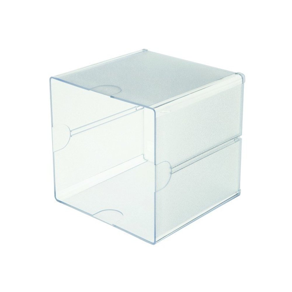 Deflecto Stackable Cube Organizer - 1 Compartment(s) - 6" Height x 6" Width x 6" DepthDesktop - Stackable - Clear - Plastic - 1 Each. Picture 8