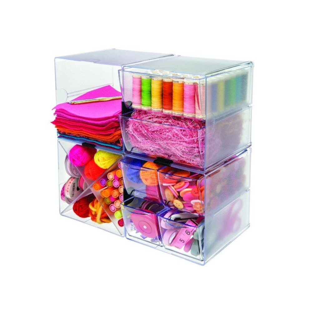 Deflecto Stackable Cube Organizer - 1 Compartment(s) - 6" Height x 6" Width x 6" DepthDesktop - Stackable - Clear - Plastic - 1 Each. Picture 6