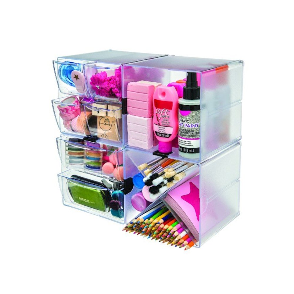 Deflecto Stackable Cube Organizer - 1 Compartment(s) - 6" Height x 6" Width x 6" DepthDesktop - Stackable - Clear - Plastic - 1 Each. Picture 3
