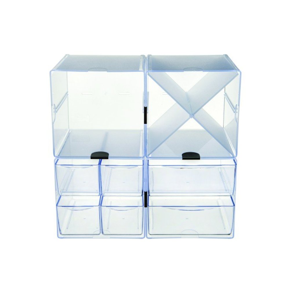 Deflecto Stackable Cube Organizer - 1 Compartment(s) - 6" Height x 6" Width x 6" DepthDesktop - Stackable - Clear - Plastic - 1 Each. Picture 12