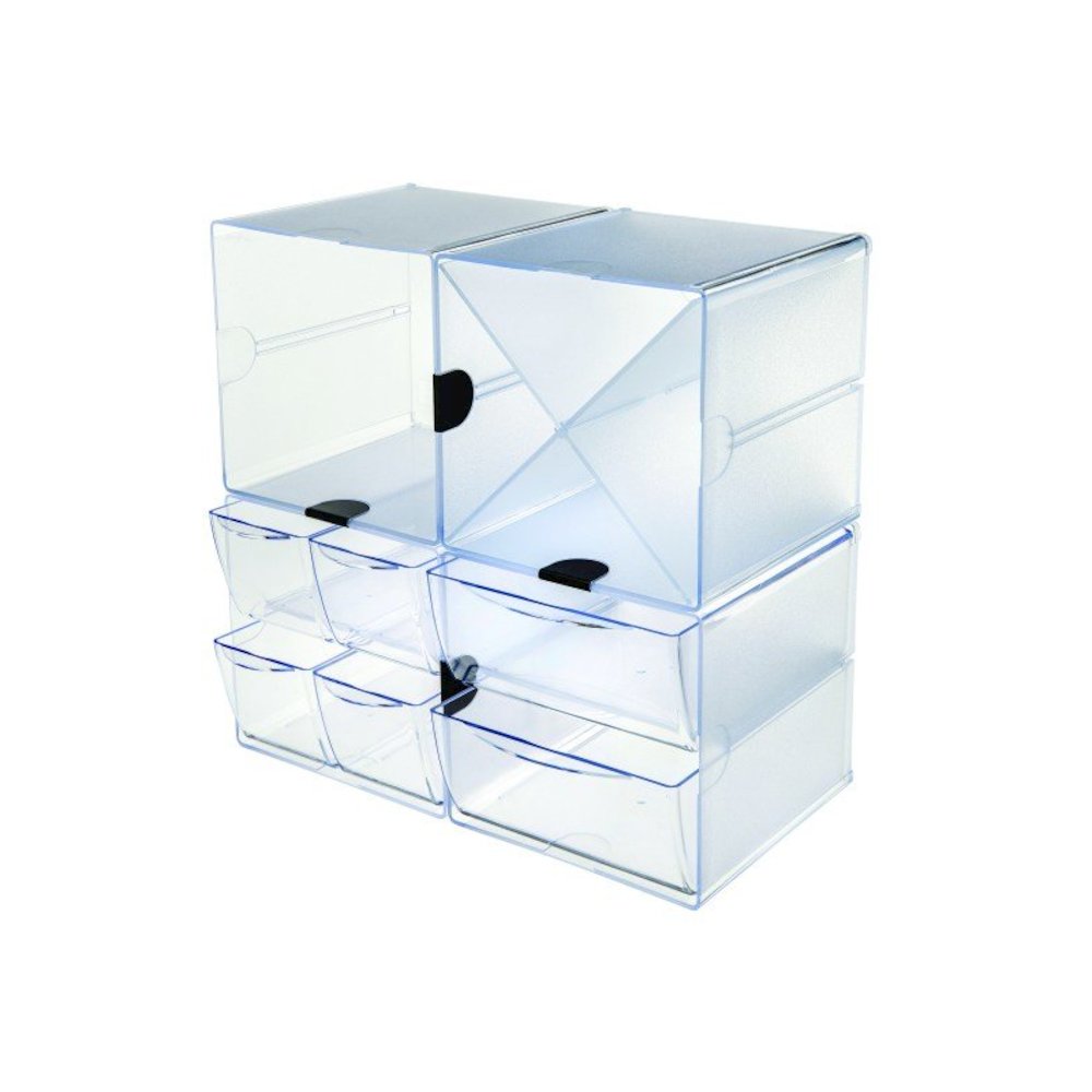 Deflecto Stackable Cube Organizer - 1 Compartment(s) - 6" Height x 6" Width x 6" DepthDesktop - Stackable - Clear - Plastic - 1 Each. Picture 11