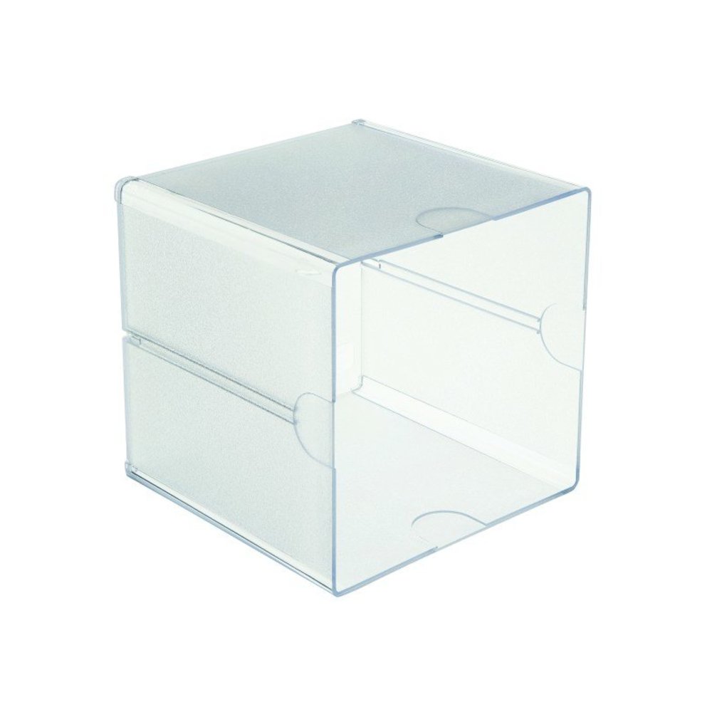 Deflecto Stackable Cube Organizer - 1 Compartment(s) - 6" Height x 6" Width x 6" DepthDesktop - Stackable - Clear - Plastic - 1 Each. Picture 9