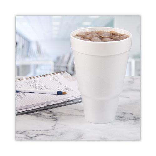 Foam Drink Cups, Tapered Bottom, 32 oz, White, 25/Bag, 20 Bags/Carton. Picture 5