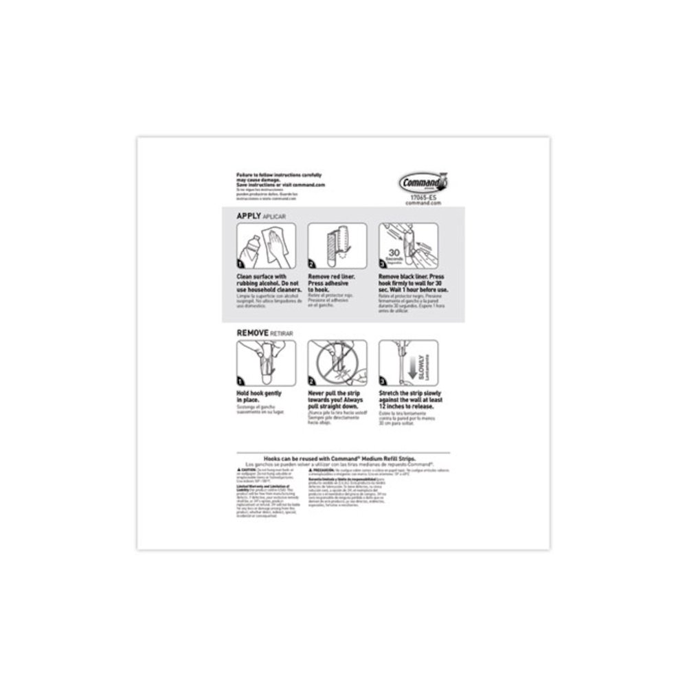 Medium Toggle-Wire Hooks, Metal Wire, Silver, Supports 2 lb, 35/Pack. Picture 9