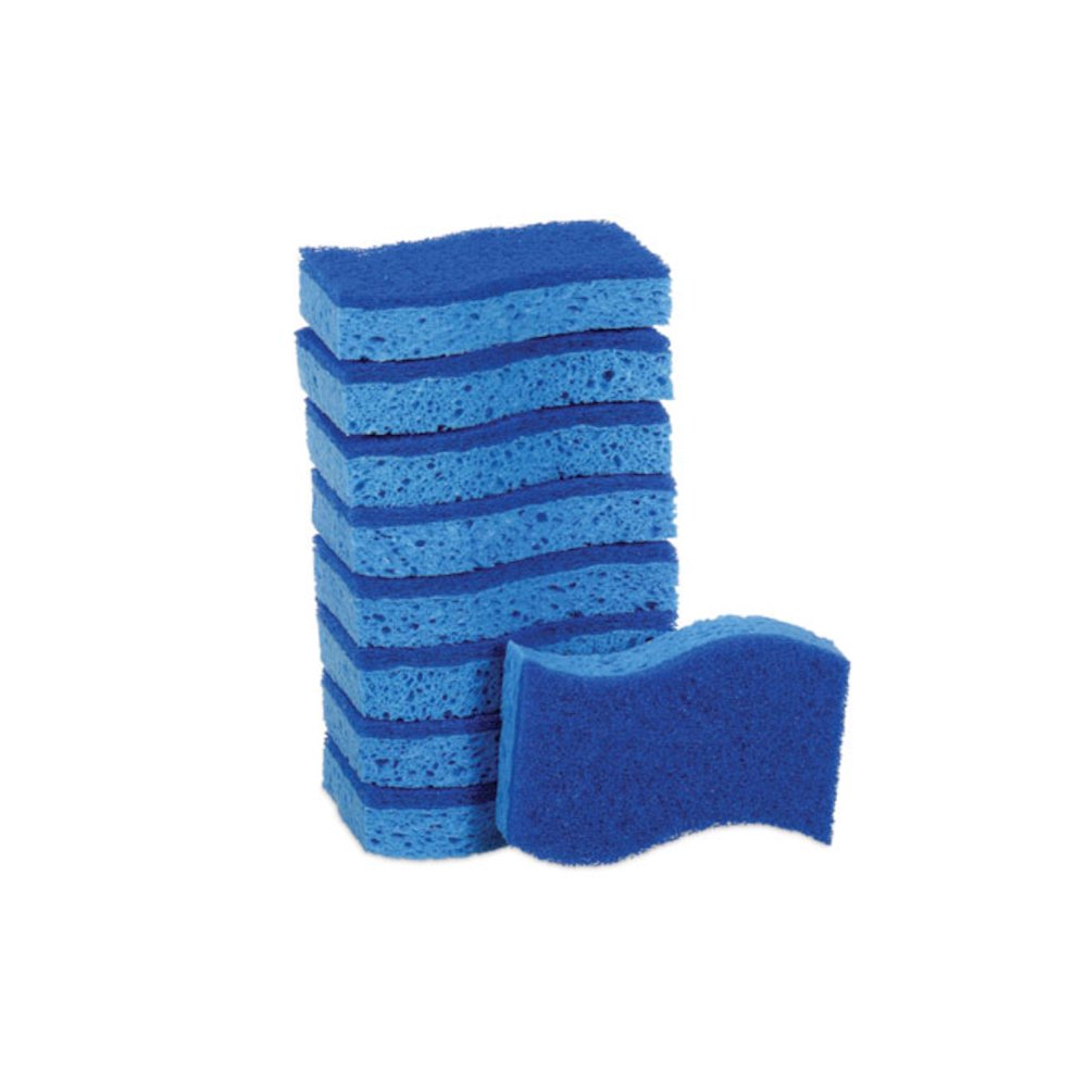 Non-Scratch Multi-Purpose Scrub Sponge, 4.4 x 2.6, 0.8" Thick, Blue, 9/Pack. Picture 4