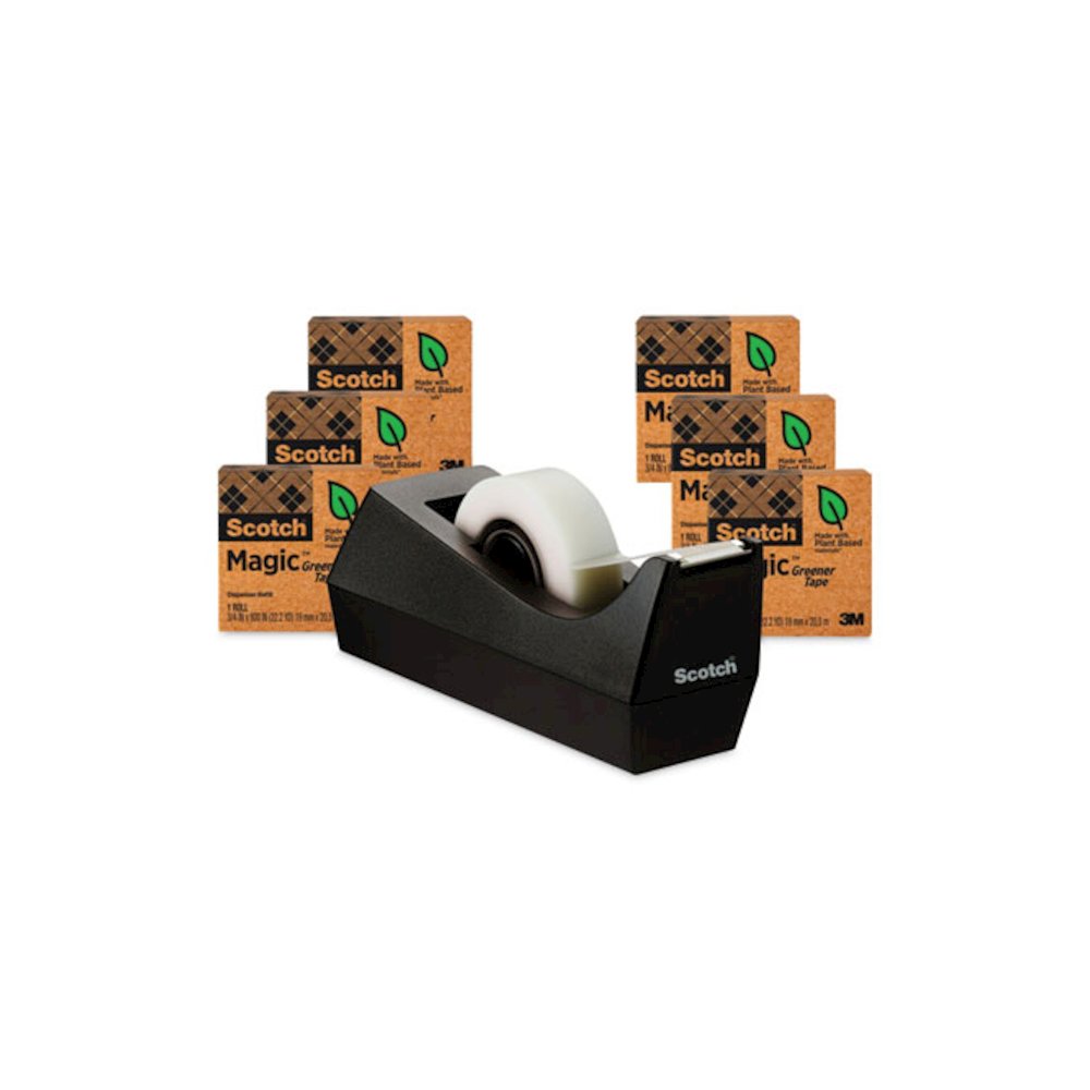 Magic Greener Tape with C38 Dispenser, 1" Core, 0.75" x 75 ft, Clear, 6/Pack. Picture 1