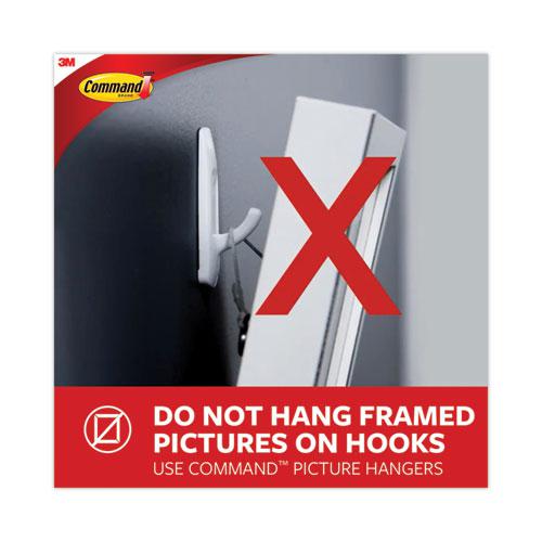 Decorative Hooks, Medium, Plastic, Matte Black, 3 lb Capacity, 2 Hooks and 4 Strips/Pack. Picture 7