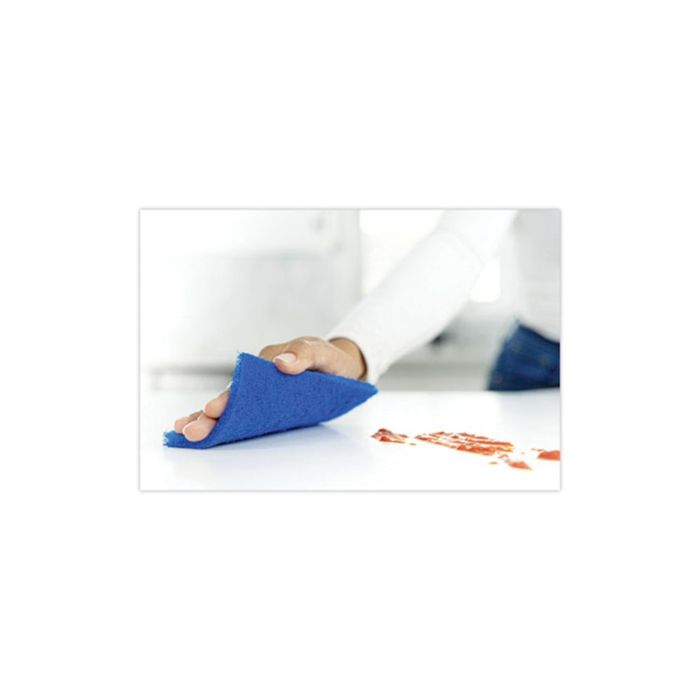 Non-Scratch Scour Pads, 3 x 6, Blue, 10/Carton. Picture 10