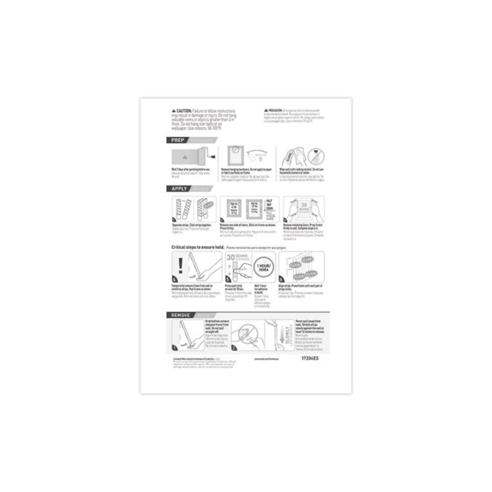 Damage-Free Hanging Picture Hanging Strip Pairs, Holds Up to 2.5 lb, Medium: 0.75" x 2.75", White, 12/Pack. Picture 11