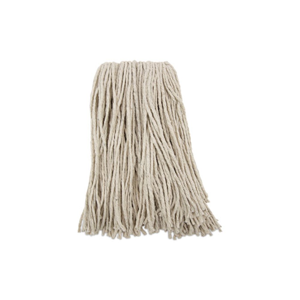 Premium Cut-End Wet Mop Heads, Cotton, 16 oz, White, 12/Carton. Picture 1