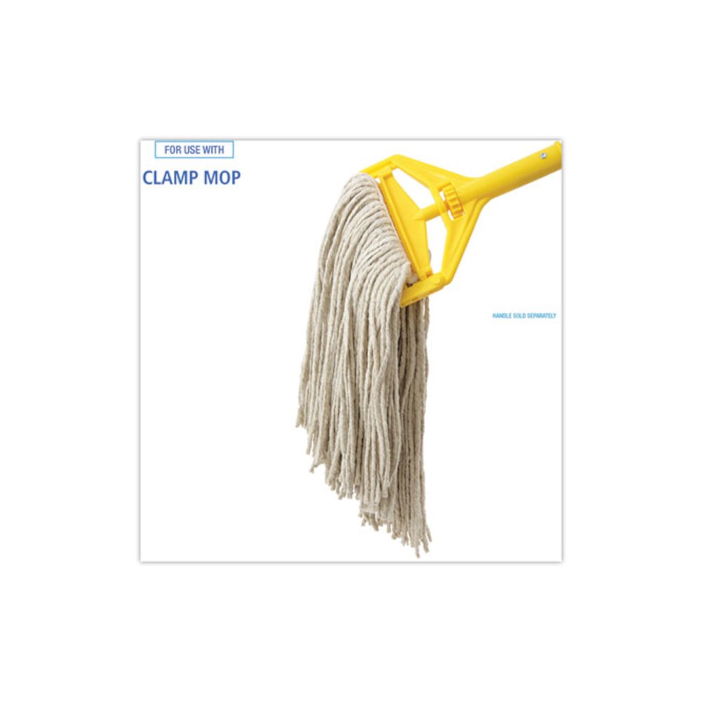 Premium Cut-End Wet Mop Heads, Cotton, 16 oz, White, 12/Carton. Picture 3