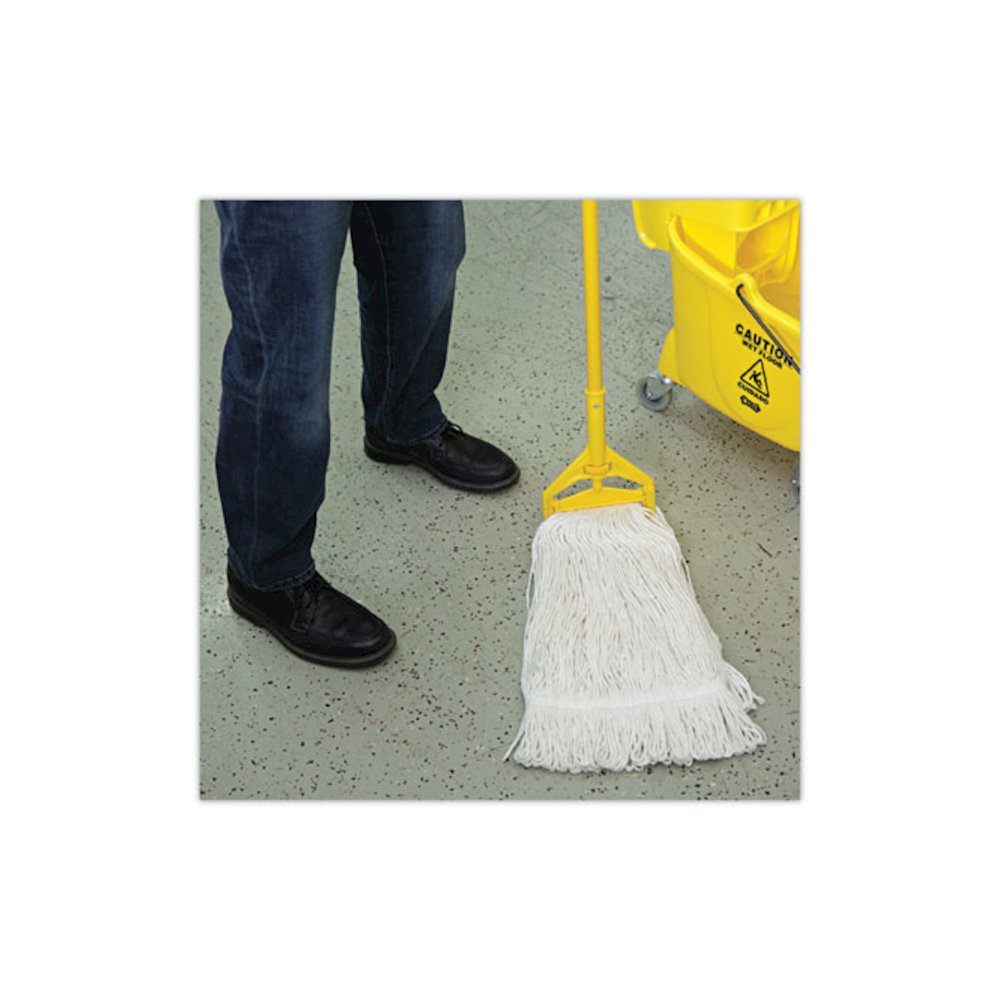 Premium Cut-End Wet Mop Heads, Cotton, 16 oz, White, 12/Carton. Picture 5