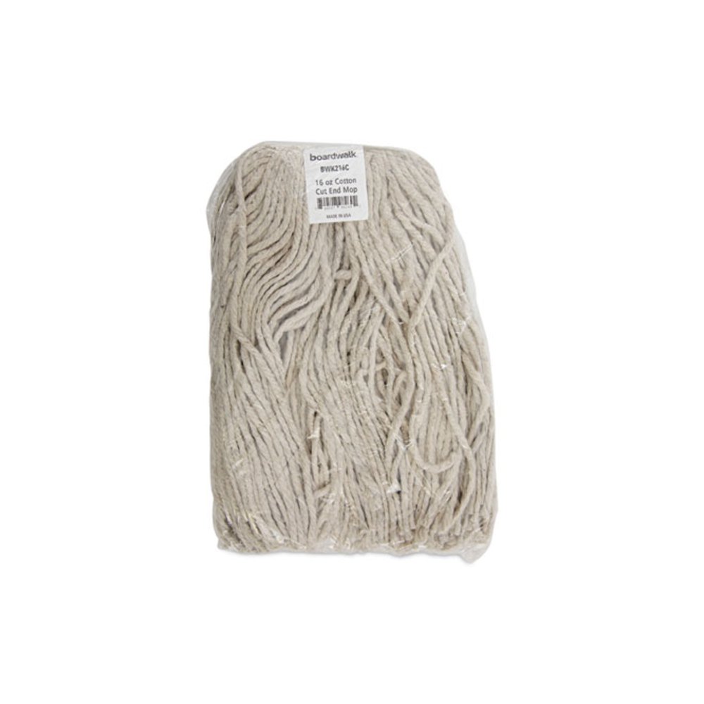 Premium Cut-End Wet Mop Heads, Cotton, 16 oz, White, 12/Carton. Picture 7