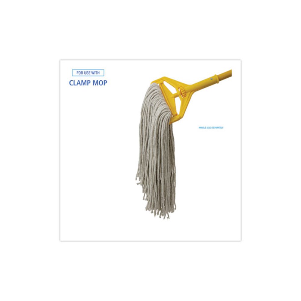 Premium Cut-End Wet Mop Heads, Cotton, 20 oz, White, 12/Carton. Picture 3