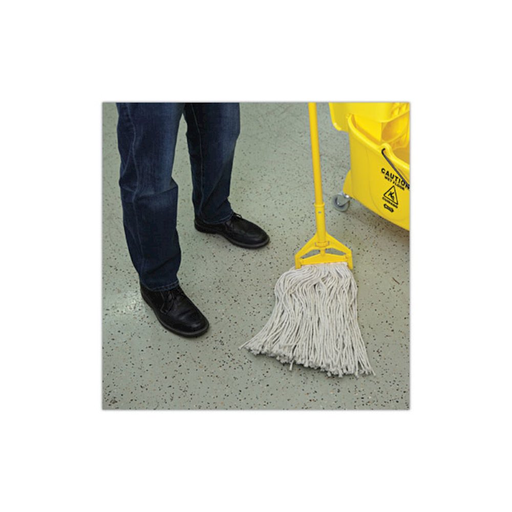 Premium Cut-End Wet Mop Heads, Cotton, 20 oz, White, 12/Carton. Picture 5