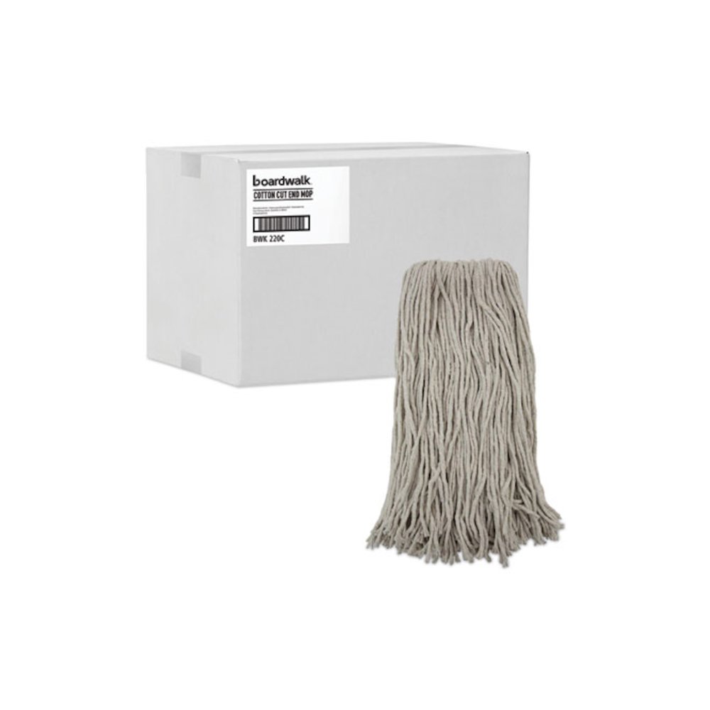 Premium Cut-End Wet Mop Heads, Cotton, 20 oz, White, 12/Carton. Picture 9
