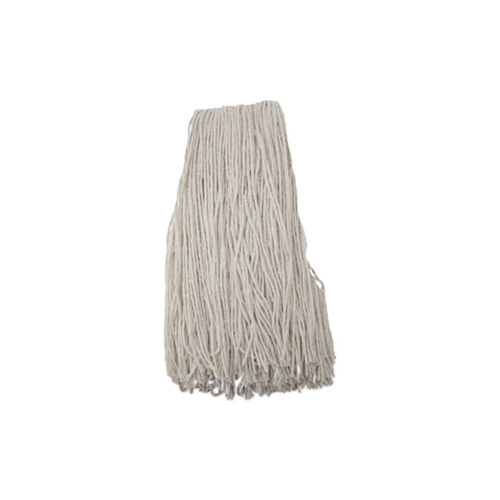 Premium Cut-End Wet Mop Heads, Rayon, 24 oz, White, 12/Carton. Picture 1