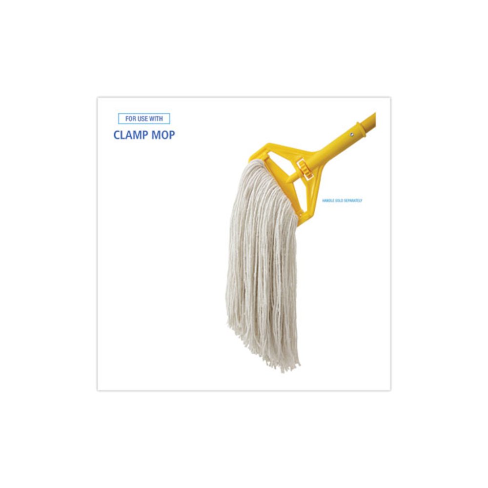 Premium Cut-End Wet Mop Heads, Rayon, 24 oz, White, 12/Carton. Picture 3