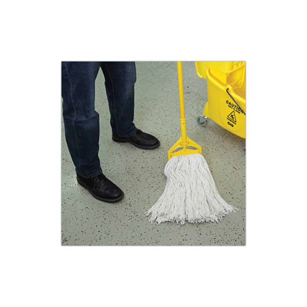Premium Cut-End Wet Mop Heads, Rayon, 24 oz, White, 12/Carton. Picture 5