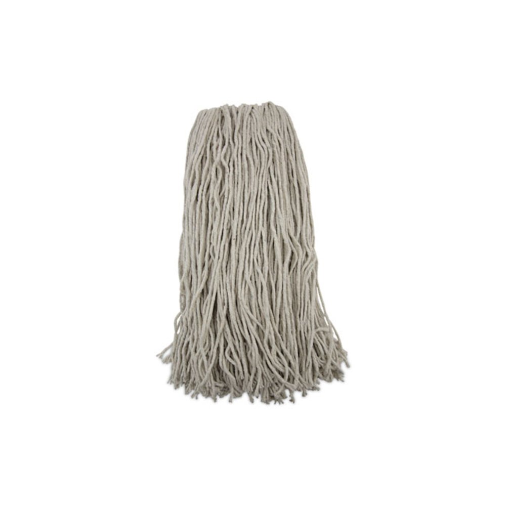 Mop Head, Premium Standard Head, Cotton Fiber, 32 oz, White, 12/Carton. Picture 1