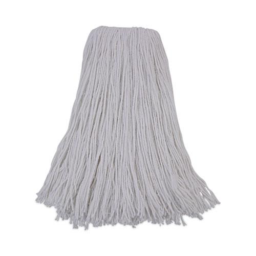 Mop Head, Premium Standard Head, Rayon Fiber, 32oz, White, 12/Carton. Picture 1