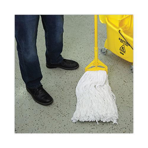 Mop Head, Premium Standard Head, Rayon Fiber, 32oz, White, 12/Carton. Picture 5